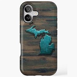 Michigan State Shape Teal iPhone Case
