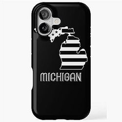Patriotic USA Flag Great Lakes State Michigan Graphic iPhone Tough Case