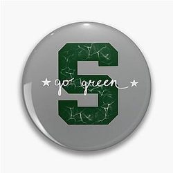 Michigan State Block S Go Green Pin