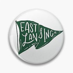 East Lansing Michigan Flag Pin