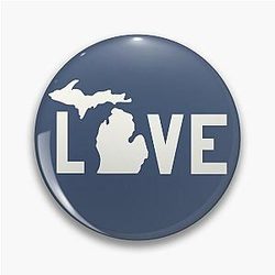 Michigan Love - All White Pin