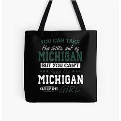 You Can Take the Girl out of Michigan State All Over Print Tote Bag