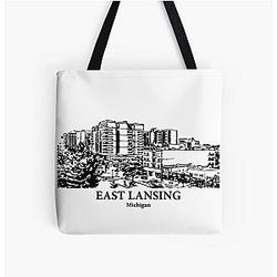 East Lansing Michigan All Over Print Tote Bag