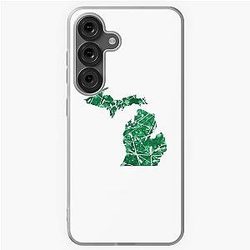 Green and White Michigan Abstract Art Soft Case for Samsung Galaxy