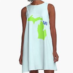 State of Michigan A-Line Dress