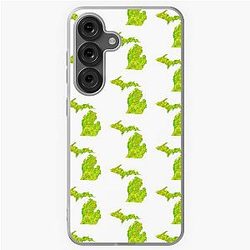 Neon Lime Green Paint Splatter Michigan Samsung Galaxy Soft Case
