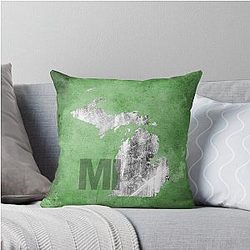 Michigan Mandala Textured Throw Pillow