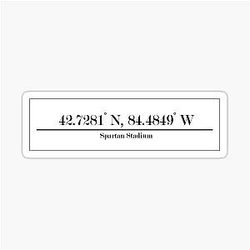 Michigan State University Spartan Stadium Coordinates Sticker
