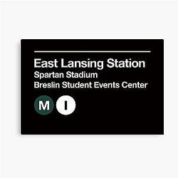 Michigan State Sports Venue Subway Sign Canvas Print