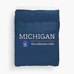 Michigan State Flag Duvet Cover