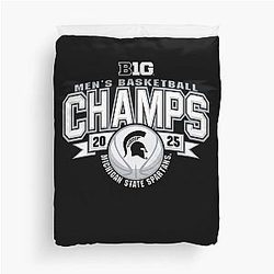 Michigan State Spartans Men's Basketball Big Ten Champions 2025 For Basketball Lovers Gift For Game Day Duvet Cover