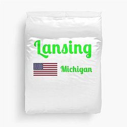 Lansing Michigan Stylish Prints Duvet Cover