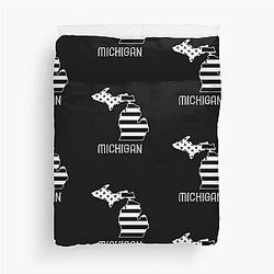 Patriotic USA American Flag graphic Duvet Cover Great Michigan Lake State