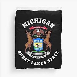 Michigan Great Lakes State Flag Duvet Cover