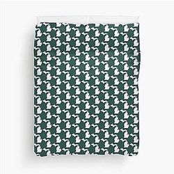 State of Michigan Green and White Duvet Cover