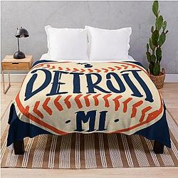 Detroit Hand Drawn Script Design Throw Blanket