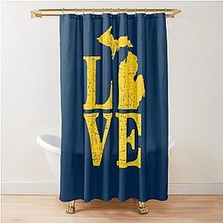 Love Michigan Vintage Wolverine State Pride Shower Curtain