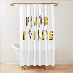 Michigan Wolverines Fab Five Basketball Legends Shower Curtain