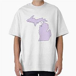 Michigan Home State Outline Oversized T-Shirt