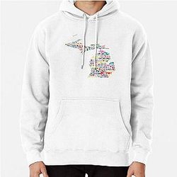 Michigan Colorful Typography Pullover Hoodie