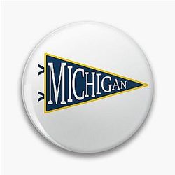 College pennant for Michigan Pin