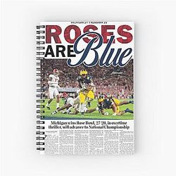 The Michigan Daily Front Cover Rose Bowl Spiral Notebook