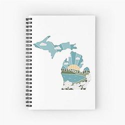 Michigan Illustrated Spiral Notebook