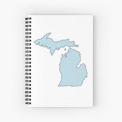 Michigan State Blue Outline Spiral Notebook