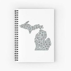 Michigan Blue Flowers Notebook