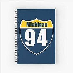 Michigan Sign Interstate 94 Spiral Notebook