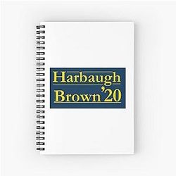John Harbaugh University of Michigan Football Campaign Sign Notebook