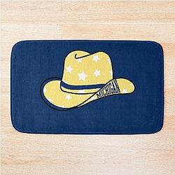 Cowboy Hat Michigan Stars Bathroom Mat