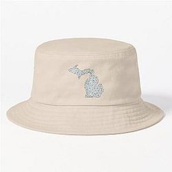 Michigan Blue Flowers Hat