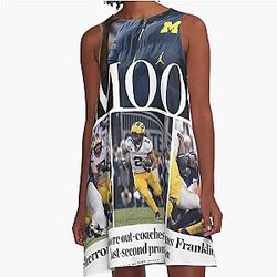 Michigan Daily Sports Monday A-Line Dress Featuring The Art of Moore