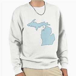 Michigan Home State Outline Pullover Sweatshirt