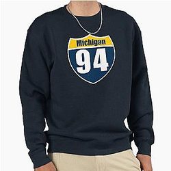 Michigan Interstate Sign 94 Pullover Sweatshirt