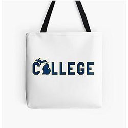 University of Michigan Over Print Tote Bag