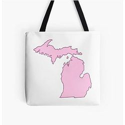 Michigan State Pink All Over Print Tote Bag