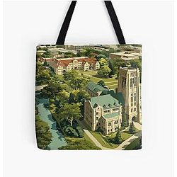 Ann Arbor Michigan U of M Campus Illustration Tote Bag
