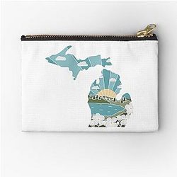 Michigan Illustrated Zipper Pouch