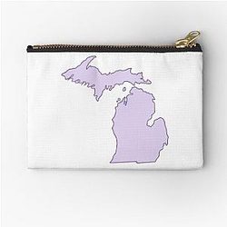 Michigan Home State Outline Purple Pouch