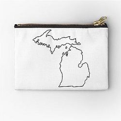 Michigan State Outline Zipper Pouch