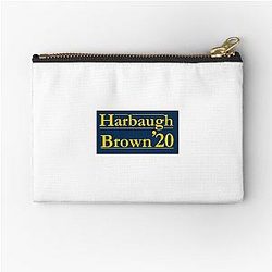 Harbaugh Brown 20 University of Michigan Football Zipper Pouch