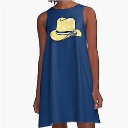 Cowboy Hat Michigan Stars A Line Dress