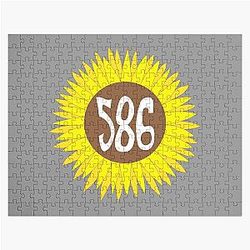 Hand Drawn Michigan Sunflower Area Code Jigsaw Puzzle