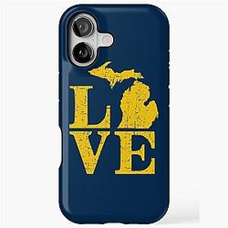Love Michigan Vintage Wolverine State Pride iPhone Case