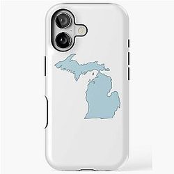 Michigan Home State Outline Blue Tough Case