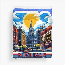 Campus Chronicles Inspired Michigan Daily Apparel Duvet Cover