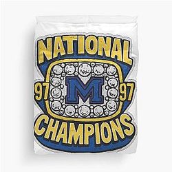 1997 Michigan Wolverines National Champion Ring Vintage Design Duvet Cover