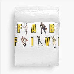 Michigan Wolverines Fab Five Basketball Duvet Cover